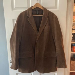 DKNY Retro Brown Corduroy 2-Button Blazer